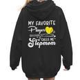 My Favorite Player Calls Me Stepmom Softball Baseball Mom Women Hoodie Back Print