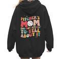 Groovy Ptchers Baseball Mom And Not Afraid To Yell About It Women Hoodie Back Print Groovy Ptchers Baseball Mom And Not Afraid To Yell About It Women Hoodie Back Print