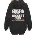 I'm Not Just His Mom I'm His Biggest Fan Baseball Mom Women Hoodie Back Print