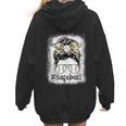 Leopard Messy Bun Mom Mother's Day Baseball Mommy Women Hoodie Back Print Leopard Messy Bun Mom Mother's Day Baseball Mommy Women Hoodie Back Print
