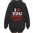 I Love Baseball Moms Women Hoodie Back Print