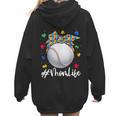 Messy Ball Puzzle Baseball Mom Life Autism Awareness Month Women Hoodie Back Print