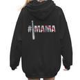 Number One Baseball Mom For Mothers Day Baseball Mama Women Hoodie Back Print