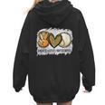 Peace Love Baseball Mom Leopard Print Mother's Day Women Hoodie Back Print Peace Love Baseball Mom Leopard Print Mother's Day Women Hoodie Back Print