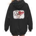 Peace Love Baseball Mom Mommy Women Hoodie Back Print