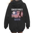 Proud Baseball MOM USA American Flag Family Game Day Women Hoodie Back Print Proud Baseball MOM USA American Flag Family Game Day Women Hoodie Back Print
