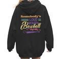 Proud Mama Somebody's Loud Mouth Baseball Mom Ball Women Hoodie Back Print