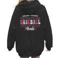 Retro Groovy Baseball Bruh Proud Baseball Mom Women Hoodie Back Print