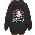 Retro Oily Baseball Mom Meme For Essential Oils Game Day Women Hoodie Back Print