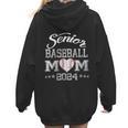 Senior Baseball Mom 2024 Class Of 2024 Graduation Women Hoodie Back Print