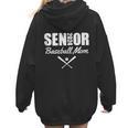 Senior Baseball Mom 2024 Team Parent Helper Class Of 2024 Women Hoodie Back Print