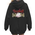 Sport Mom Leopard Mother's Day Baseball Mommy Mama Women Hoodie Back Print