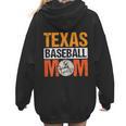 Texas Baseball Mom Design Baseball Player And Baseball Women Hoodie Back Print Texas Baseball Mom Design Baseball Player And Baseball Women Hoodie Back Print