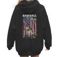 Vintage USA Flag Baseball Player Proud Baseball Mom Women Hoodie Back Print Vintage USA Flag Baseball Player Proud Baseball Mom Women Hoodie Back Print