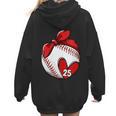 Womens Custom Baseball Mom Number 25 Heart For Mom Mommy Women Hoodie Back Print Womens Custom Baseball Mom Number 25 Heart For Mom Mommy Women Hoodie Back Print