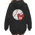Womens Custom Baseball Mom Number 94 Heart For Mom Mommy Women Hoodie Back Print