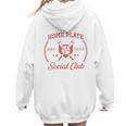 2024 Home Plate Social Club Softball Season Tee Baseball Mom Premium Women Hoodie Back Print