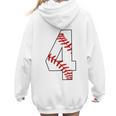 4 Laces 4th Birthday Boy Four Years Baseball Mom T-Shirt Women Hoodie Back Print