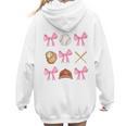 Baseball Coquette Bow Baseball Mama Baseball Mom Premium Women Hoodie Back Print
