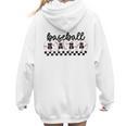 Baseball Mama Retro Groovy Baseball Mom Mother Game Day Women Hoodie Back Print