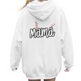 Baseball Mama Scribble Heart Baseball Mom Sports Team Tball Women Hoodie Back Print