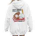 Baseball Mom Hot Mess Always Stressed Baseball Mama Women Hoodie Back Print