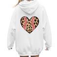 Baseball Mom Leopard Heart Valentine Day Mother Day Women Hoodie Back Print