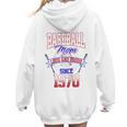 Baseball Mom Loud & Proud Since 1970 Raglan Baseball Tee Women Hoodie Back Print