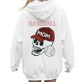 Baseball Mom Skull Sports Skeleton Women Hoodie Back Print