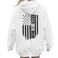 Baseball Mom USA Flag Baseball Mama Day Vibes Mama Women Hoodie Back Print