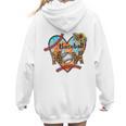 Baseball Mom Valentine Leopard Heart Softball Mother's Day Women Hoodie Back Print
