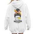 Busy Raising Ballers Softball Messy Bun Baseball Mom Women Hoodie Back Print Busy Raising Ballers Softball Messy Bun Baseball Mom Women Hoodie Back Print