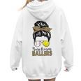 Busy Raising Ballers Tennis Baseball Mom Messy Bun Leopard Women Hoodie Back Print Busy Raising Ballers Tennis Baseball Mom Messy Bun Leopard Women Hoodie Back Print
