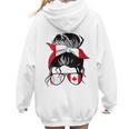 Canadian Baseball Mom Canada Flag Baseball Girl Women Hoodie Back Print