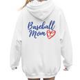 Cute Baseball Mom Heart Matching Mama Mother's Day Women's Women Hoodie Back Print