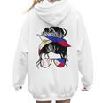 Filipina Baseball Mom Philippines Flag Baseball Girl Women Hoodie Back Print