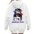 French Baseball Mom France Messy Bun Women Hoodie Back Print French Baseball Mom France Messy Bun Women Hoodie Back Print