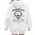 Home Plate Social Club Baseball Mom Women Hoodie Back Print