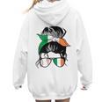 Ireland Baseball Mom Messy Bun Irish Baseball Girl Women Hoodie Back Print
