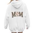 Leopard Baseball Mom Baseball Mama Retro Cute Mother's Day Premium Women Hoodie Back Print
