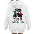 Mexico Baseball Mom Messy Bun Women Hoodie Back Print