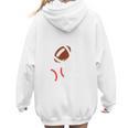 Mom Of Ballers USA Flag Football Baseball Mom Women Hoodie Back Print