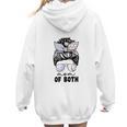 Mom Of Both Volleyball And Baseball Mom For Women Messy Bun Women Hoodie Back Print Mom Of Both Volleyball And Baseball Mom For Women Messy Bun Women Hoodie Back Print
