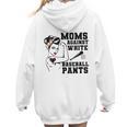 Moms Against White Baseball Pants Funny Baseball Mom Women Hoodie Back Print