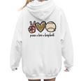 Peace Love Baseball Mom Leopard Print Cheetah Pattern Women Hoodie Back Print