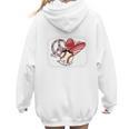 Peace Love Baseball Mom Mommy Premium Women Hoodie Back Print