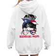 Puerto Rico Baseball Mom Messy Bun Boricua Women Hoodie Back Print