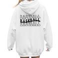 Retro Baseball Mama Groovy Baseball Mom Women Hoodie Back Print