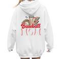 Retro Coffee Baseball Mama Mother's Day Baseball Mom Premium Women Hoodie Back Print