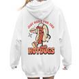 Retro Just Here For The Hotdogs Baseball Mom Sport Lover Women Hoodie Back Print
